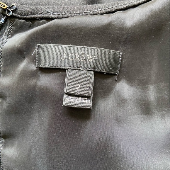 J. Crew Black 3/4 Bell Sleeves w/ Knee Length Skirt Sheath Formal Lined Dress 2 - Picture 7 of 9